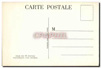 Carro da 70 tonnellate che attraversa un fiume — Georges Lang, Parigi, numero di serie non visibile — Verso