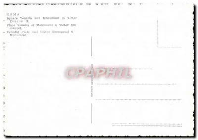 Rome — Piazza Venezia en Monument op Vittorio Emanuele II — uitgever niet zichtbaar — Achterkant