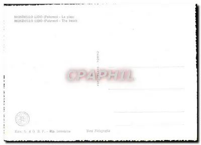 Mondello Lido (Palerma) — Plaża — Wydawca G. & G. B. P. n°274 — Rewers