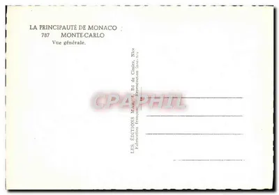 Monte-Carlo — Widok ogólny — Les Éditions Maw, Monaco, n°787 — Rewers