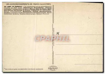Paryż 3. dzielnica — Le Temple — Wydawca Blondell & Rougery, nr 2 — Rewers