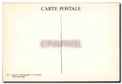 Place des Vosges — zimowa widok z śniegiem — L.C. Vénezia, Paryż 4e — Rewers