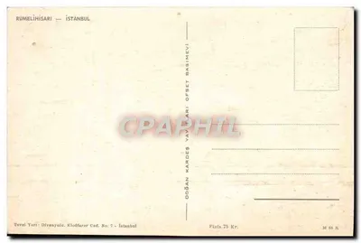 Rumelihisari Castle — Istanbul — Publisher Doğan Kârdes Ofset Basımevi — Back