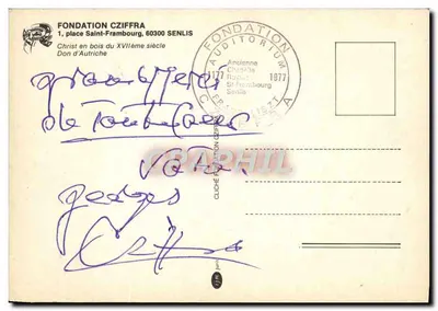 Cristo em madeira do século XVII — Doação da Áustria — Fundação Cziffra, Senlis — Verso