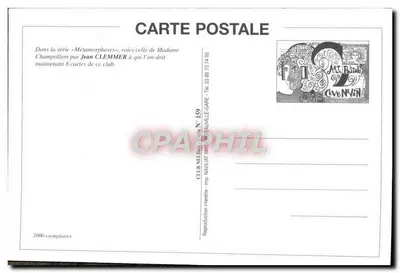 Madame Champollion — série Metamorfoses — Club Nellia, N° 159 — Verso