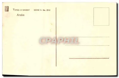 Ritratto di Arabo — serie Tipi d'Oriente — editore Lehnhert & Landrock, Tunisi — Verso