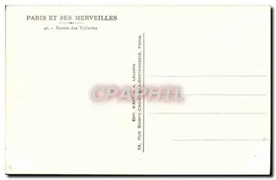 Bassin des Tuileries — Parijs — uitgever A. Leconte — Achterkant