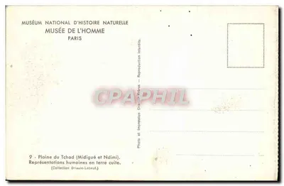 Plaine do Tchad (Midigué e Ndimi) — Representações humanas em argila — Museu de la Homme, Paris — Verso