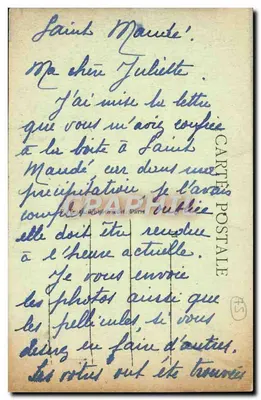 Vincennes — Wysoki pomnik poświęcony Pollu Vincennolsowi 'Obecność synem Przeszłości' — Ch. Desvergnes, Stat. — Rewers