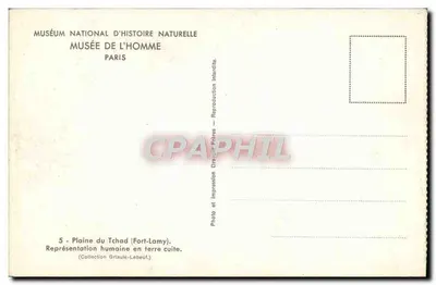 Płaskowyż Tchadu — Przedstawienie ludzkie w glinie — Muzeum Człowieka, Paryż — Rewers