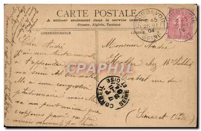 Cartolina d'epoca Parigi Porta Saint Denis — Verso