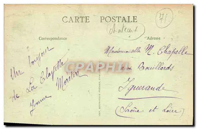 Zamek La CLAYETTE — Front główna — E.T. Cluny, nr 15 — Rewers