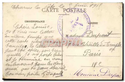 Lembrança de TOUL — vista da avenida e da fábrica — editores Farcéville e Briquet, Toul — Verso