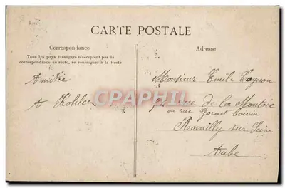 Corbeil, widok z lotu (pierwszy widok) — lotniczy widok miasta — wydawca nieznany — Rewers