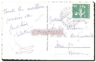 Dentes de Morcles — vista invernal com cabana e trilha — Edição Photo-Territet, n°2703 — Verso