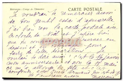 O Anjo da Innocência — Reynolds — edição Brau & Cie, Imp. Toulouse-Dornach — Verso
