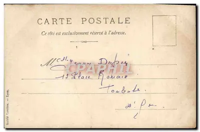 Mulher em vestido branco e chapéu — Lembrança de 1904 — Sociedade Lamiéna, Lyon — Verso