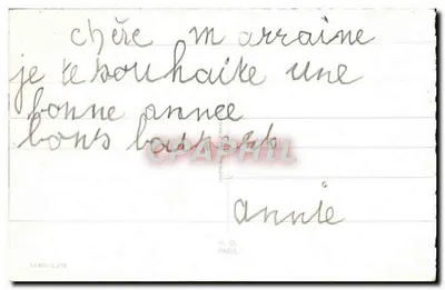 Kwiaty wiosenne przed oknem — widok z zimowego szczytu — M. D. Paris, seria 2.378 — Rewers