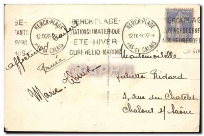 Berck-Plage - Kursaal - Kasyno — wydawca nieznany, nr serii 88 — Rewers