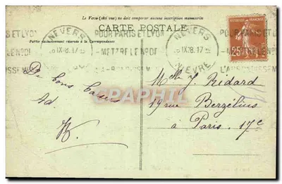 Jardim público de Nevers — vista geral — editor não identificado — Verso