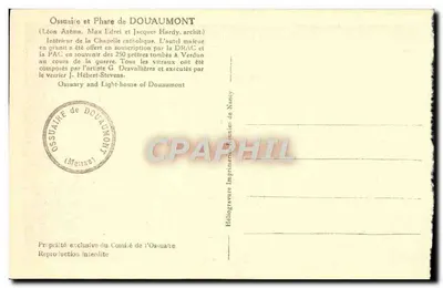 Interno della cappella cattolica — Ossario e Faro di Douaumont — Tipografia di Nancy — Verso
