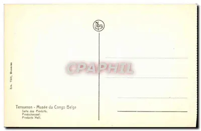 Sala dos Produtos — Museu do Congo Belga — Ern. Thilli, Bruxelas — Verso