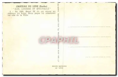 Castelo do Lude (Sarthe) — Henrique IV recebendo as chaves da cidade — Foto Bachino — Verso