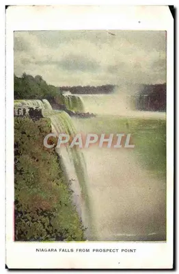 Cascate del Niagara da Prospect Point — vista panoramica delle cascate — editore sconosciuto — Verso