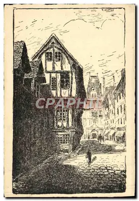 Rue St-Romain — Vieille maison canoniale datée de 1463 — R. DASTIRE