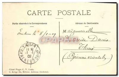 Le Goléon (3429 m.) — Morze chmur — Cliché Piaget C. V. Louis, Aubenas (Ardèche), nr 97 — Rewers