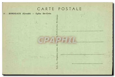 Bordeaux — Katedra św. Krzyża — Wydawnictwo La Régence — Rewers