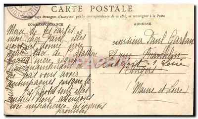 Bilhete postal antigo Pouilly Sur Loire A Igreja A Torre da Igreja — Verso