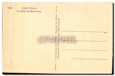 Lille (Nord) — Pałac Sztuk Pięknych — Wydawnictwo Art Marlet — Rewers