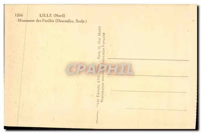 Lille i jej Strażnicy — Pomnik Pamiętnikowy — Éditions d'Art ANON, Paryż — Rewers
