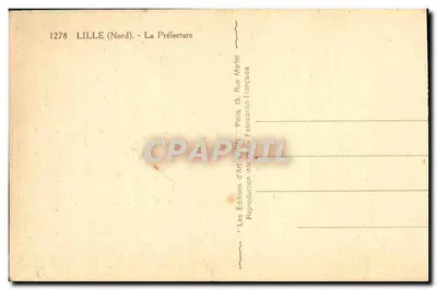 Lille (Nord) - Prefektura — Wydawnictwo Art Martel, Paryż — Rewers