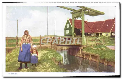 Marken — ponte levadiça e casas tradicionais — D. B. M. 165