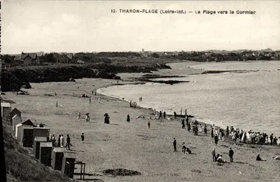 Tharon-Plage (Loire-Inf.) — A Praia em direção ao Cormier — F. Chapeau, editor Nantes