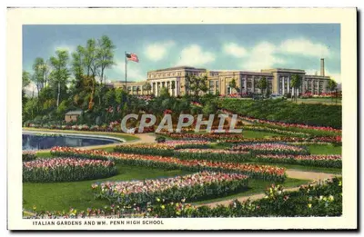 Jardins Italianos e Wm. Penn High School — Sunkens Gardens, Front Street
