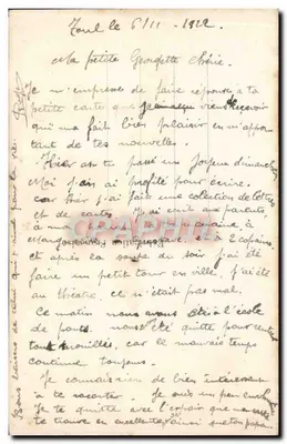 Soldado e mulher abraçados — texto amoroso — REX 1945 — Verso