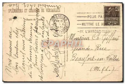 Bassin de Latone — Versailles — Les Éditeurs d'Art YVO — n°24 — Reverso