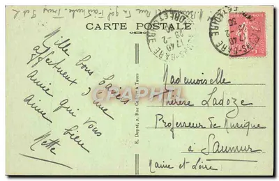 Tours (Indre-et-Loire) — Ogród Prebendów d'Oé — A.P. n°215 — Rewers