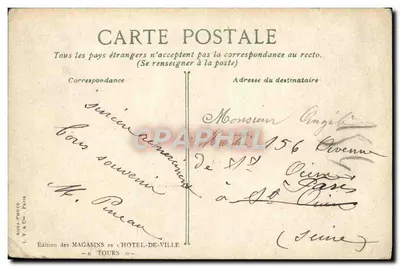 Ussé - Il Castello. Vista Generale — Edizione L. V. & Cie, Tours — Verso