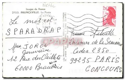 Bureau telegraficzny, telefoniczny i pocztowy w Cauvain — Wydawnictwo Art Raymon — Rewers