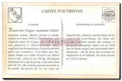Thaon-les-Vosges — Sra. Delait em seu Salão — Imprimeries Réunies de Nancy, n°40 — Verso
