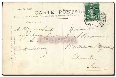Mulher com casaco de pele segurando um abeto — Boa Ano — VHC Série N° 3990 — Verso