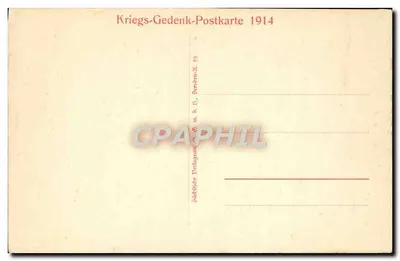 Portret oficera — Temat: apel do wojny — wydawca Sächsische Druck- und Verlagsanstalt, nr 175 a — Rewers