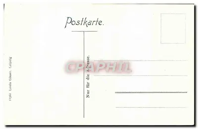 Karlsruhe i. B. — Kaiserstraße com Universidade Técnica e Igreja Bernhardkirche — Louis Glaser, Leipzig — Verso