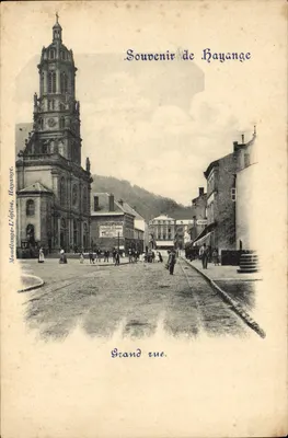 Igreja e Grand rue — Hayange — editor Mondtange-L'Église, número de série não visível