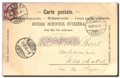 Baden (Suíça) — vista do vilarejo e do rio — Postkartenverlag Th. Zingg, Baden, No. 73 — Verso