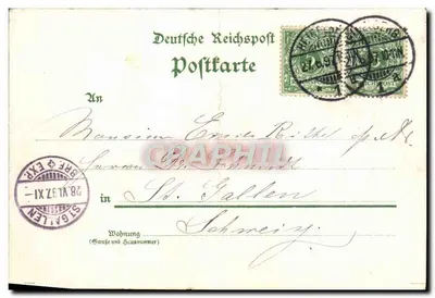 पुराना पोस्टकार्ड हाइडलबर्ग कार्ड 1897 — पीछे